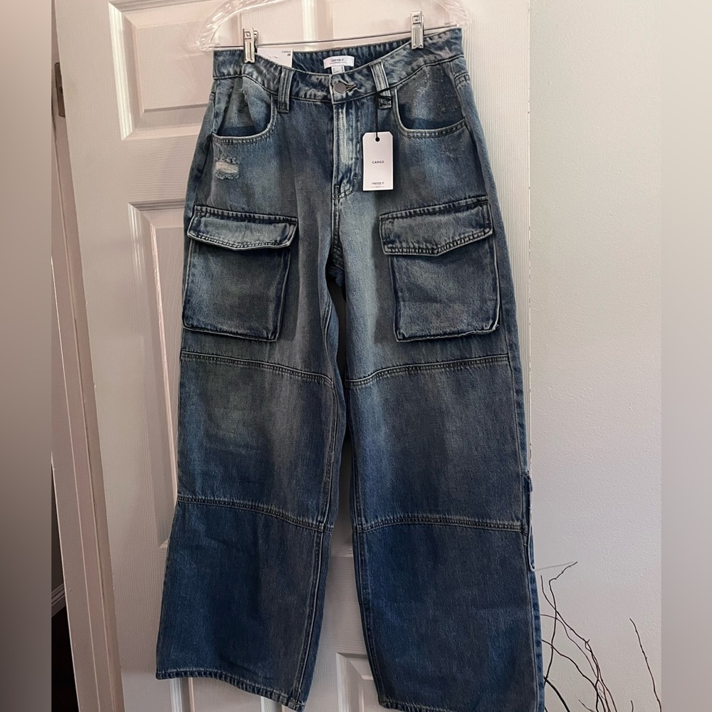 Forever 21 Denim Cargo Pants